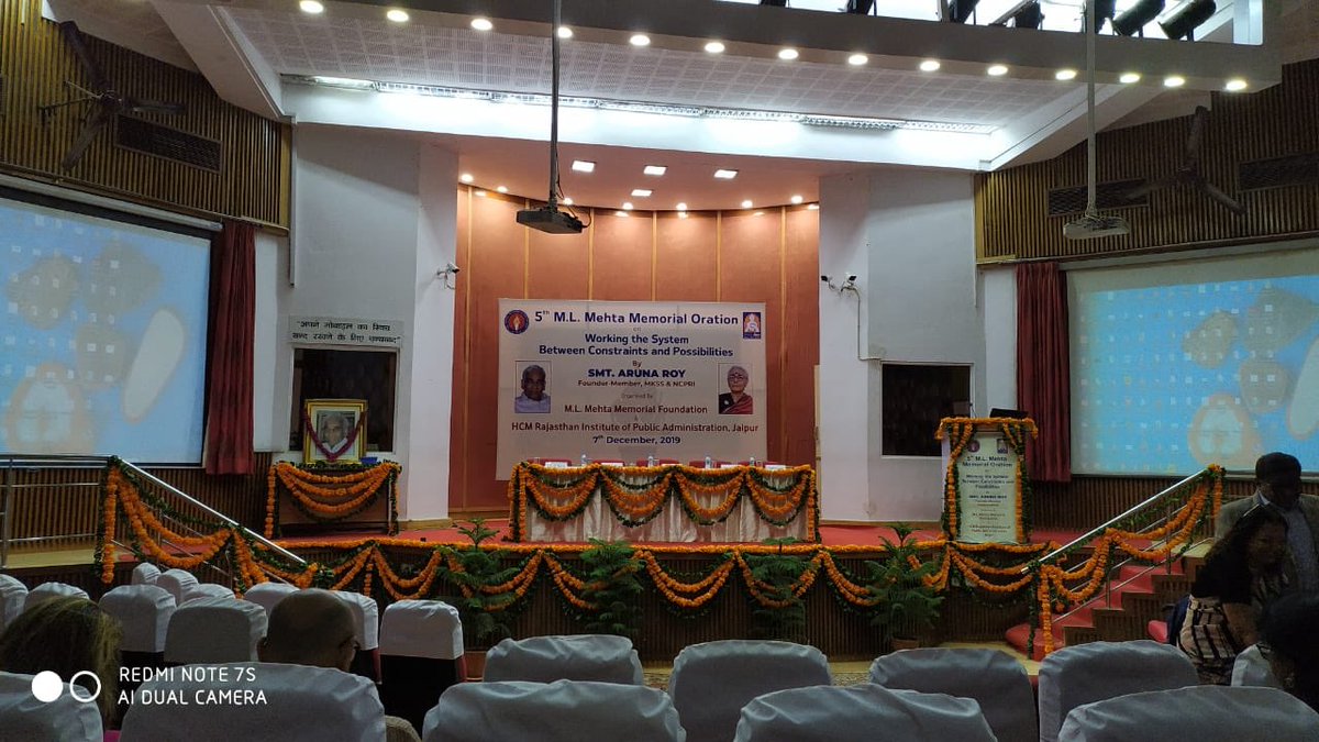 IIHMRUniversity's tweet image. The Fifth ML Mehta Memorial Oration is about to begin! Ms. Aruna Roy, Founder-Member, MKSS &amp;amp; NCPRI, will be delivering the oration on ‘Working the System: Between Constraints and Possibilities’. #IIHMR #MLMehtamemorial #workingsystems #iihmrevents