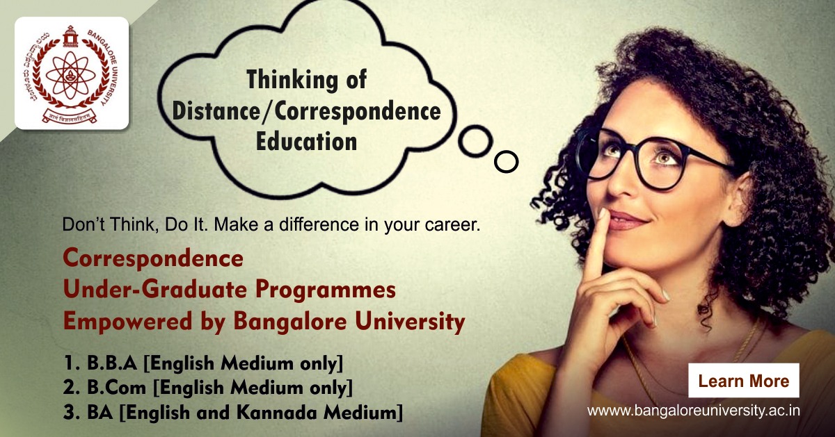 DistanceEducat9's tweet photo. Bangalore University 
Move ahead and follow your dreams of completing your higher education by enrolling yourself into the new distance learning programs offered by Bangalore University.

Contact@ - 080-22961261-67
Visit us at - https://t.co/ecqpoRuAM8

#BangaloreUniversity https://t.co/bFyIoOTFGw