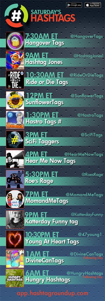 HashtagRoundup's tweet photo. Hashtag Roundup - Saturday 

❤️hashtag games? Tweet with us!

Follow us here &amp; download our FREE @HashtagRoundup app (IOS/Android) for daily schedule &amp; notifications right to your phone!
👉https://t.co/ksALqMcxr4👈 https://t.co/gorCHUfMJx