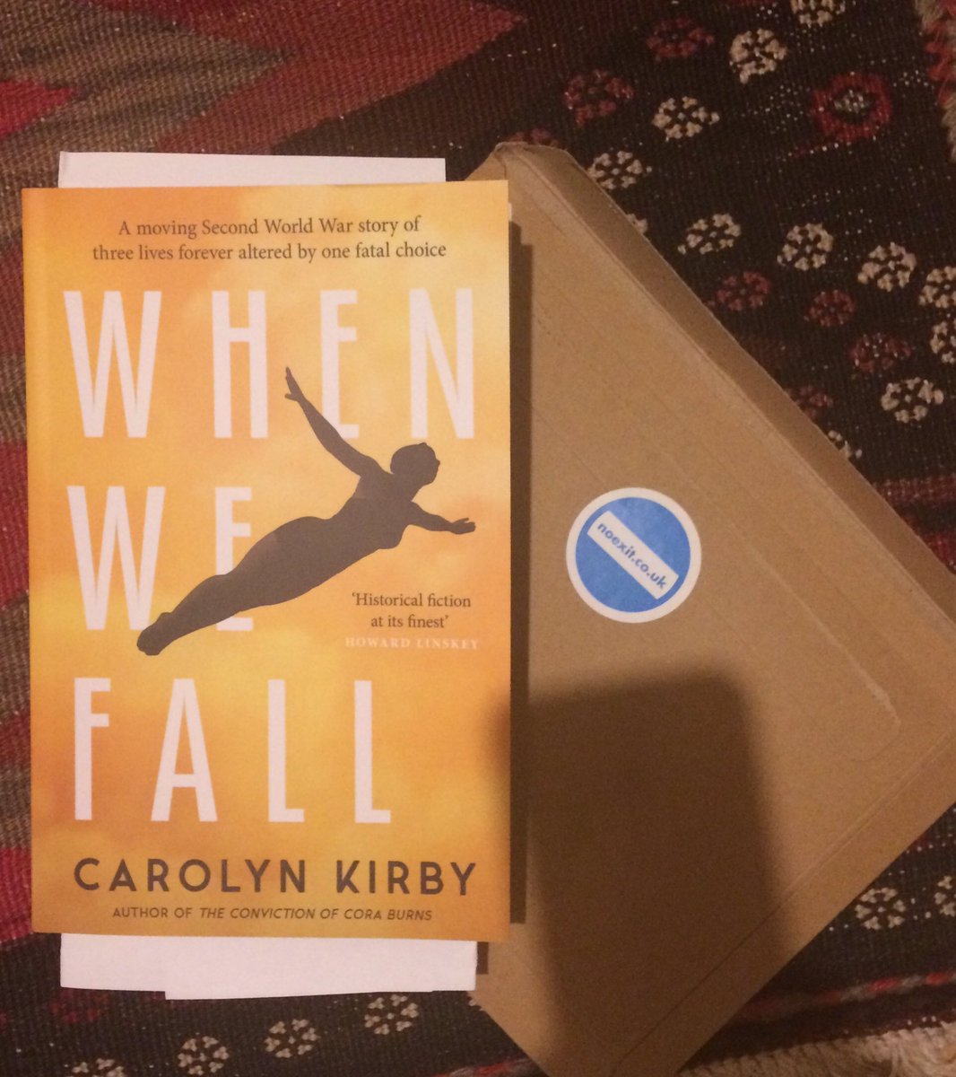 Thank you @noexitpress press for this cardboard-packed copy of #WhenWeFall Set during WW2 and based in part on a true story by #CarolynKirby author of the excellent #TheConvictionofCoraBurns