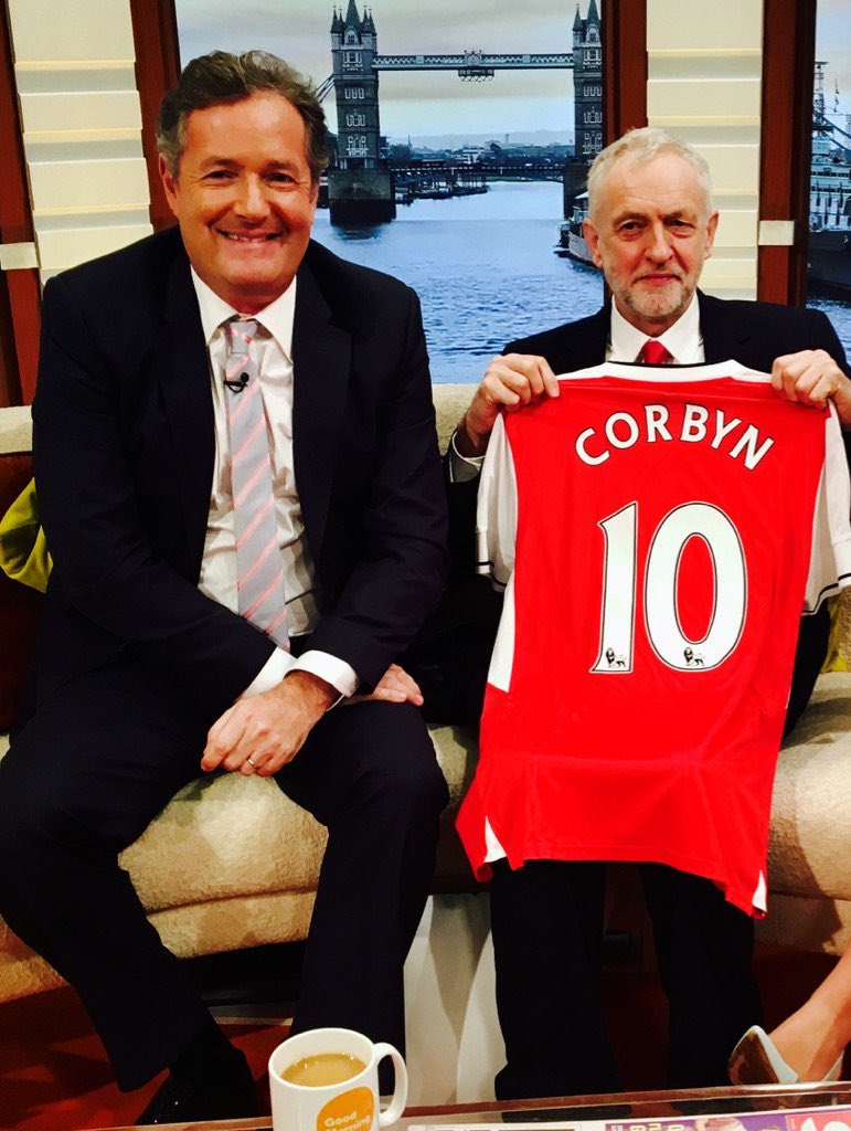 Piers Morgan (@piersmorgan) on Twitter photo Great news - <a href="/jeremycorbyn/">Jeremy Corbyn</a> has agreed to become new Arsenal manager & says he’s going to spend £60bn on players including Messi, Ronaldo, Mbappe, Lewandowski, De Bruyne, Van Dijk, Sterling & Neymar. Great news - <a href="/jeremycorbyn/">Jeremy Corbyn</a> has agreed to become new Arsenal manager & says he’s going to spend £60bn on players including Messi, Ronaldo, Mbappe, Lewandowski, De Bruyne, Van Dijk, Sterling & Neymar.