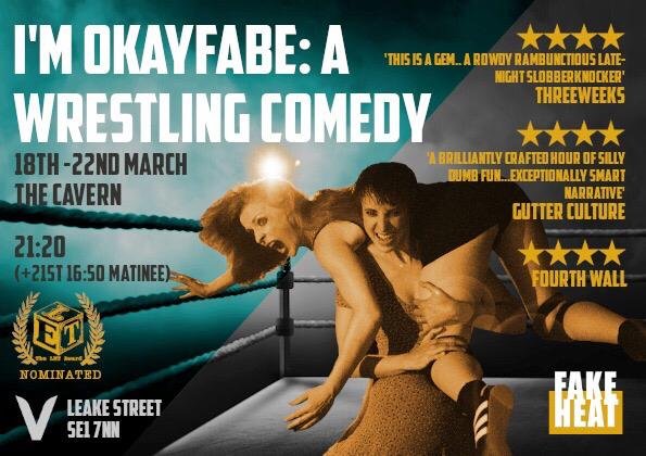 GIVE THE GIFT OF WRESTLING THIS CHRISTMAS! 
In the form of our wrestling comedy show, coming to Vault in March 2020. Tickets here:
vaultfestival.com/whats-on/im-ok…
#VAULTfestival