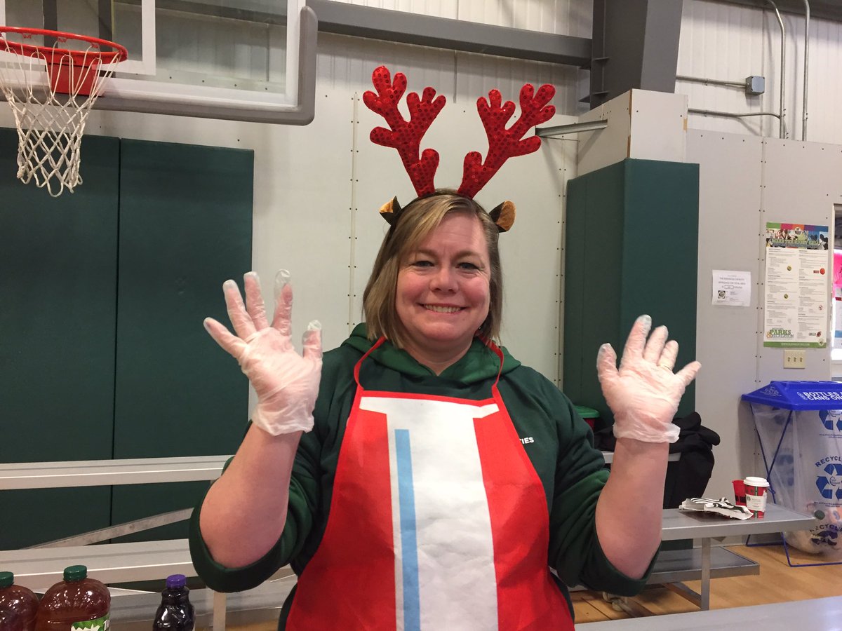 Santa’s Parks, Recreation &amp; Facilities management elves are hard at work at this morning’s breakfast with Santa! #playmedford #thehumanbeancoffee #medfordsharis #garrisonsfurniture #qualitycatering