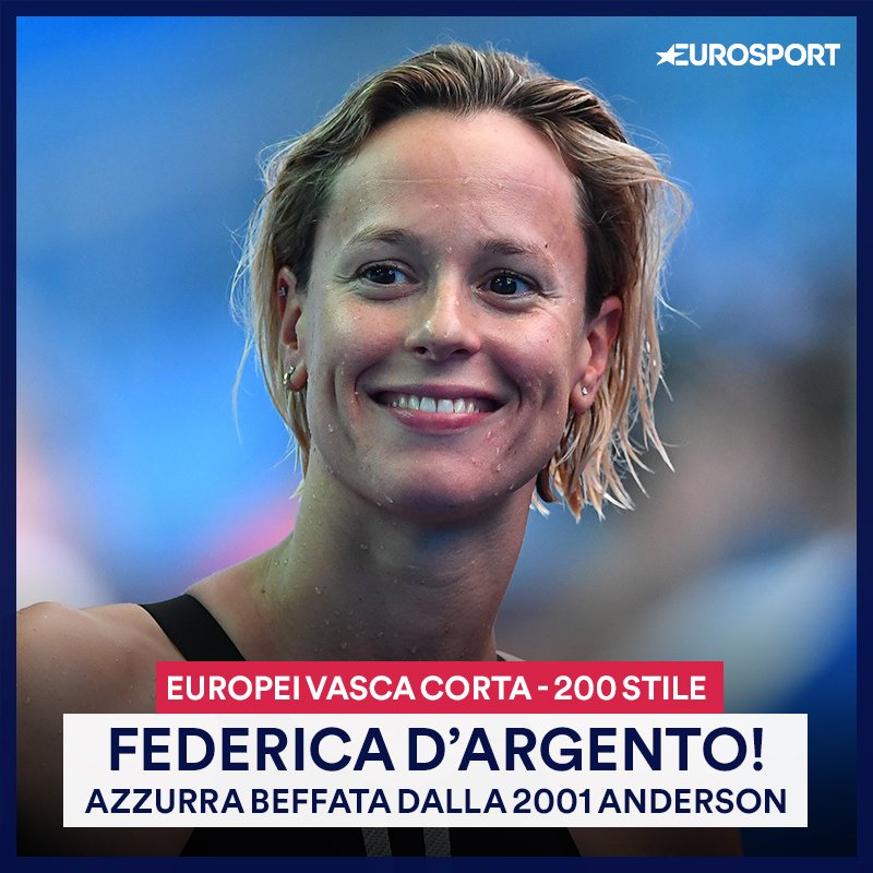 Eurosport_IT's tweet photo. ARGENTO PER FEDERICA PELLEGRINI! 🥈🇮🇹

L'azzurra nuota al massimo ma viene beffata nel finale dalla classe 2001 Freya Anderson.

#Euroswim2019 https://t.co/iVJgVLeNHz