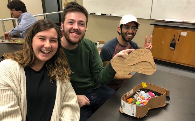 UTeachMaker's tweet image. A great time 'making' with the first ever cardboard construction challenge in Classroom Interactions. Thanks to makers @juliettevee and @Mott_Garrett for all their help!