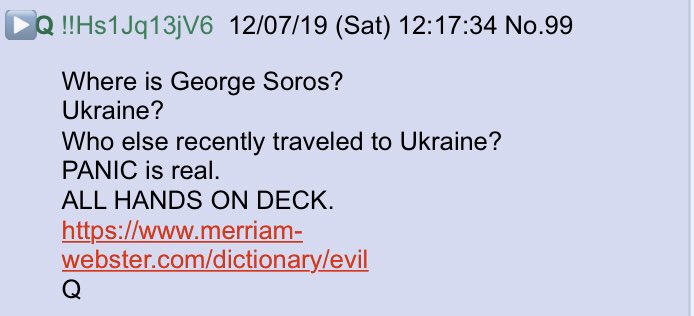 2runtherace's tweet photo. !!NEW Q - 3658!!
12:17:34 EST
Where is George Soros?
Ukraine?
Who else recently traveled to Ukraine?
PANIC is real.
ALL HANDS ON DECK.
https://t.co/RT6KYpX5Tz
Q
#QAnon #Q #GeorgeSoros #Evil #Ukraine #PanicIsReal #AllHandsOnDeck
@realDonaldTrump https://t.co/j6KuPsk65h