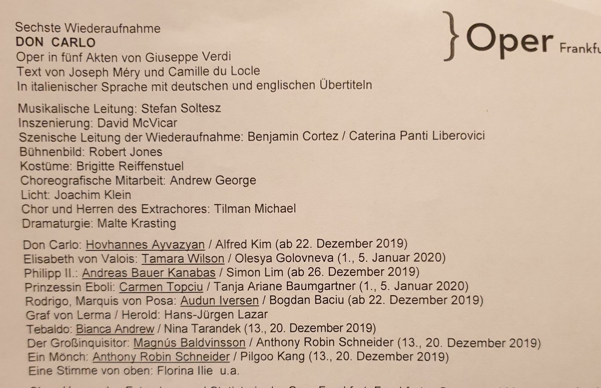 Opernjunkie's tweet photo. Freue mich #Soltesz mal wieder am Pult zu sehen! #Besetzung #DonCarlo #Verdi #OperFrankfurt https://t.co/42PxVSasDy