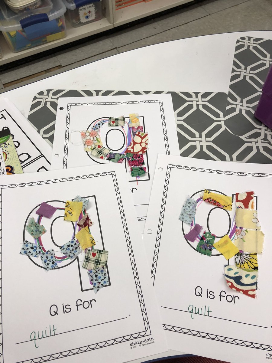 cquinnbuck's tweet photo. Another page for our tactile abc book. Q is for quilt. @SASD_EMC #leokindergarten https://t.co/rmfqn2Gv1C