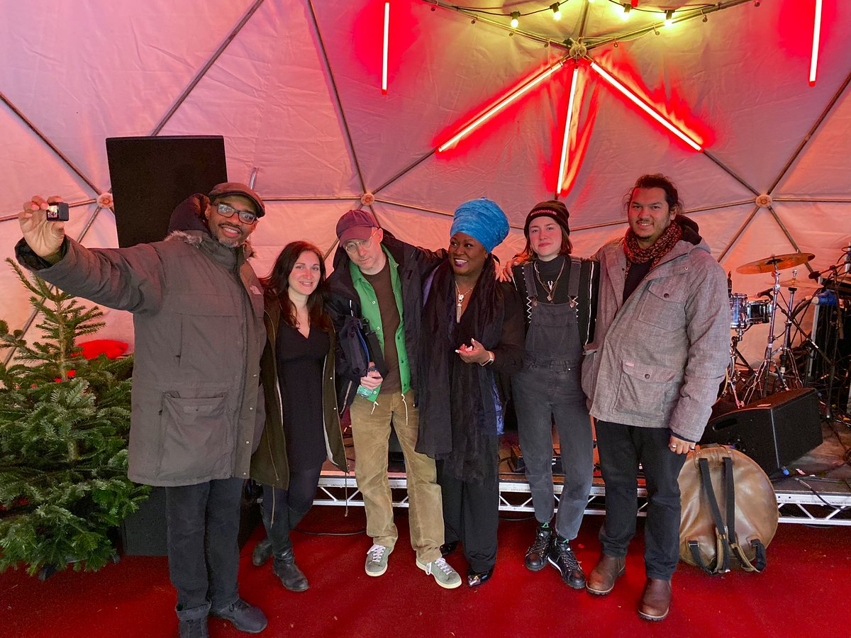 jumokefashola's tweet photo. Great fun performing with this amazing group of artists #dorianford @Daisy_George @OllySarkarDrums @hkbfinn #amyacre today at #samplechristmas @ThePeninsulist. Thanks to everyone who came by our βiglooβ Weβre back tomorrow from 1pm. #jazz #Greenwich #southlondon https://t.co/3gO9QjSJRz