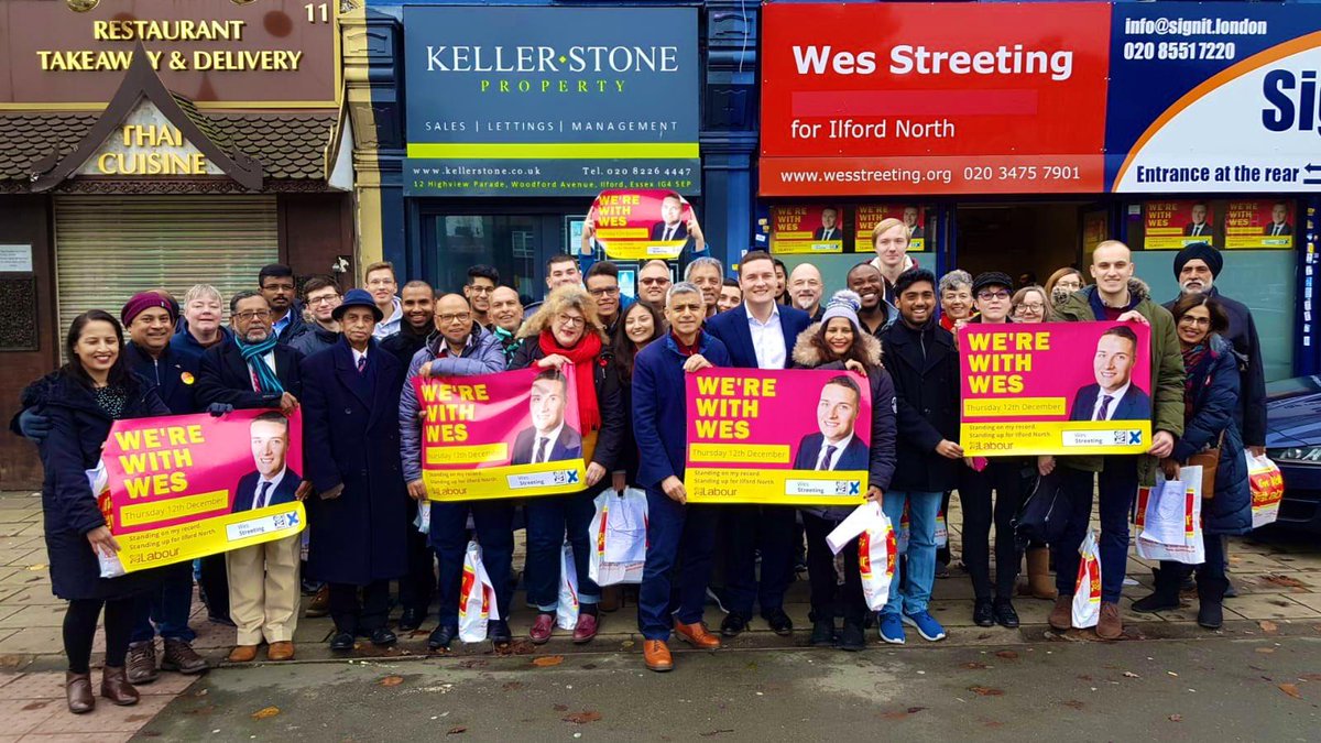 Redbridge_YL's tweet photo. Thanks so much @SadiqKhan for joining us in Ilford North today!

It's super close here. The choice is between @wesstreeting's record of delivery or a Tory yes-man who only calls at election time.

Make sure you vote Labour on Thursday! 🌹 #WithWes #GE2019 https://t.co/EwsKPR6dh1