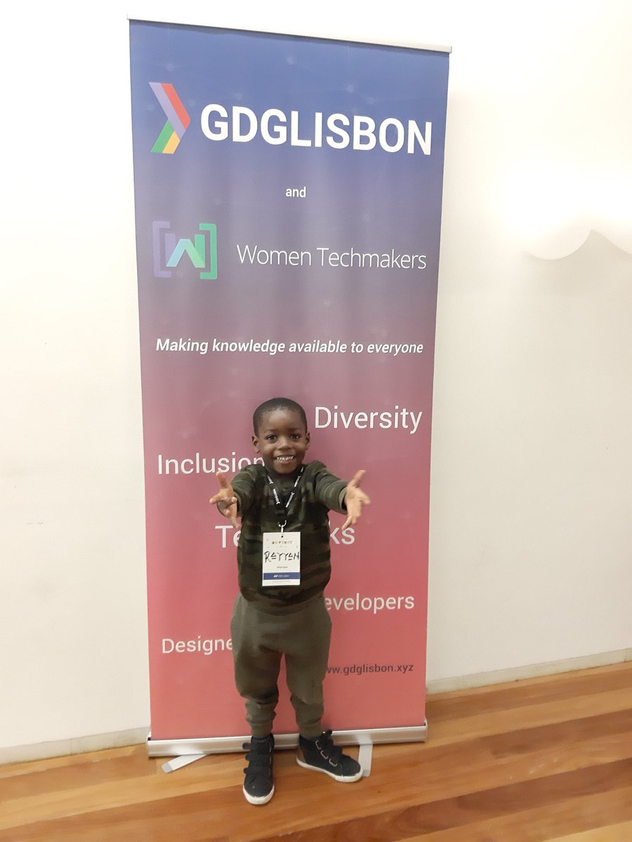 SadeeqAkintola's tweet photo. Rayyan has to be the youngest, yet the most excited attendee @GDGLisbon's #dflx #DevFest19 #VOSTDay today.

Not sure if he knows what it means, but that joy when he was given the special @googlecloud sticker on his badge, was priceless.🥰😍 https://t.co/FaG5fSIhbd
