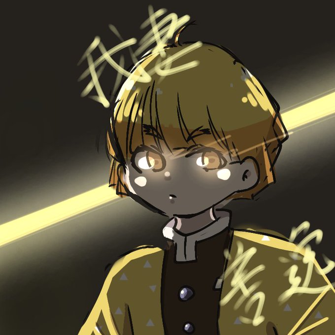 花かぶとさんがTwitterに投稿した我妻善逸(鬼滅の刃)のイラスト。