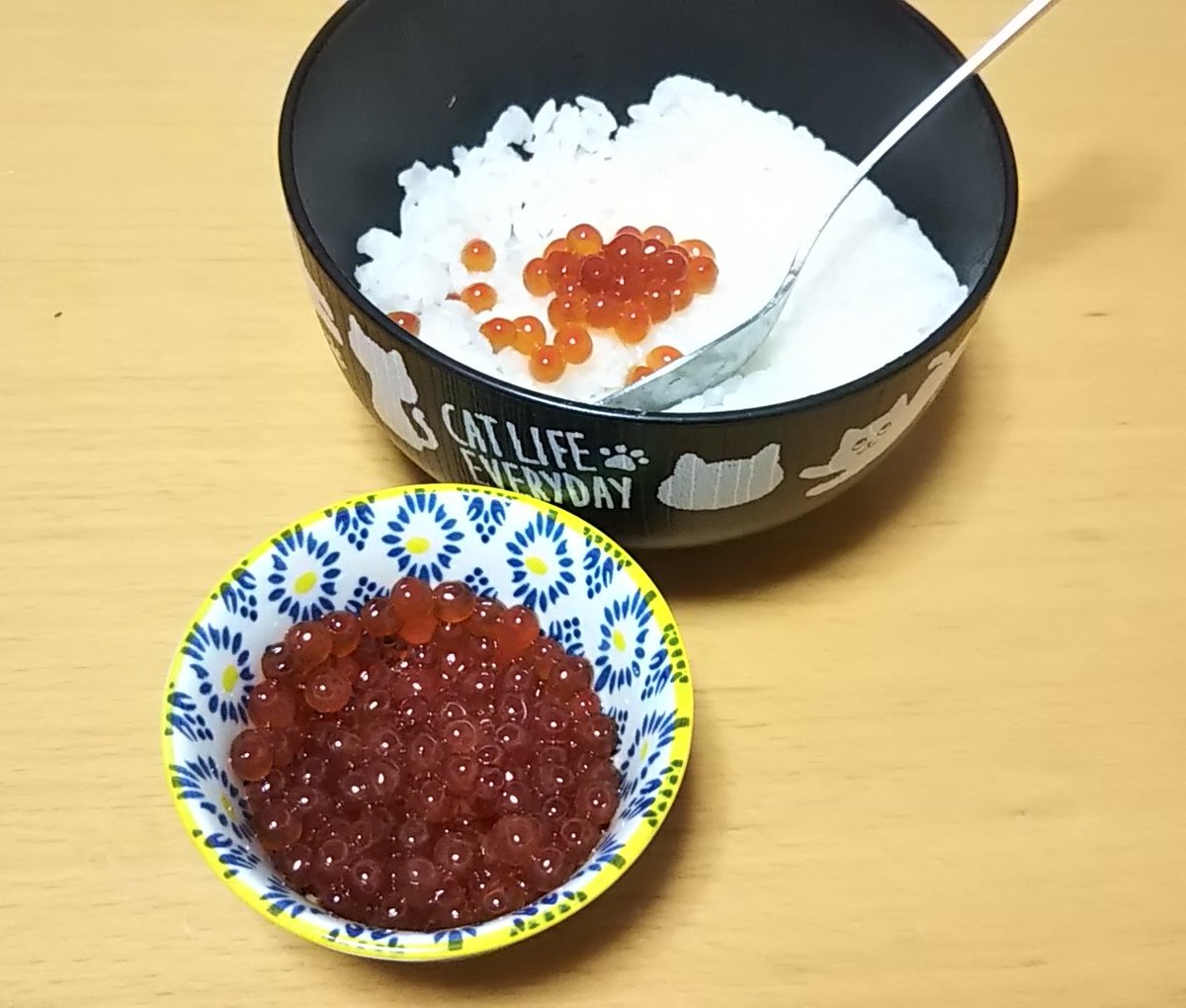 e2ciray's tweet photo. 今日は１日頑張った。
ご褒美に冷凍ご飯と友達のお母さんが作ったいくらの醤油漬けでズボラ飯🍚✨✨
痛風バッチ来い‼️ https://t.co/FcIHi3yaNr