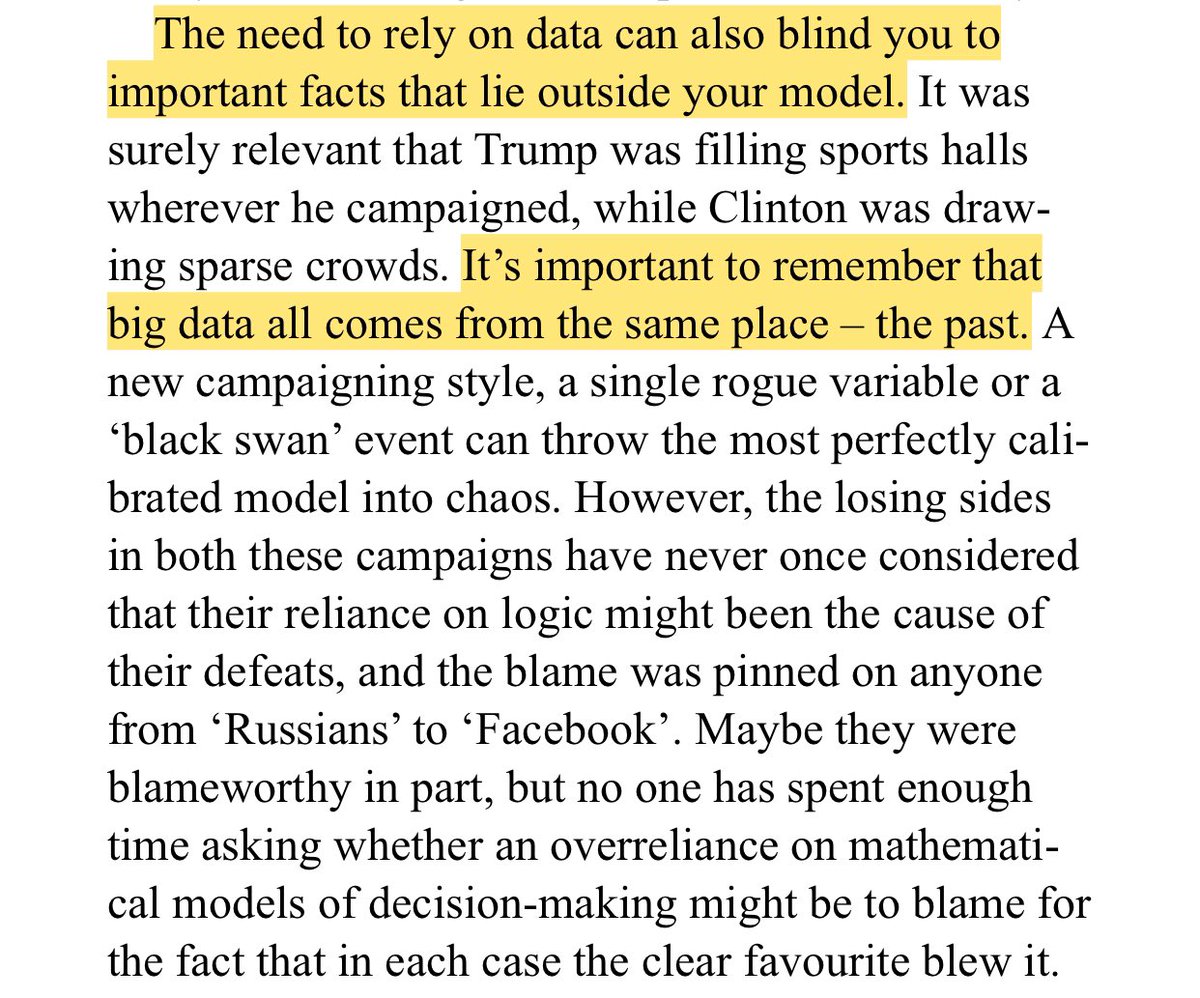 Trump and Brexit: “The need to rely on data can also blind you to important facts that lie outside your model. ... It’s important to remember that big data all comes from the same place - the past.”