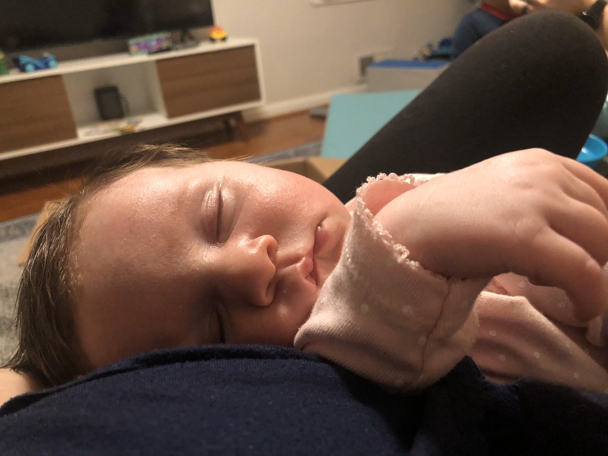 AmandaGSzabo's tweet photo. Following #ASH19 tweets from home this year with my sleepy 6-week-old partner in crime. #fomo https://t.co/gYW2YHQgBR