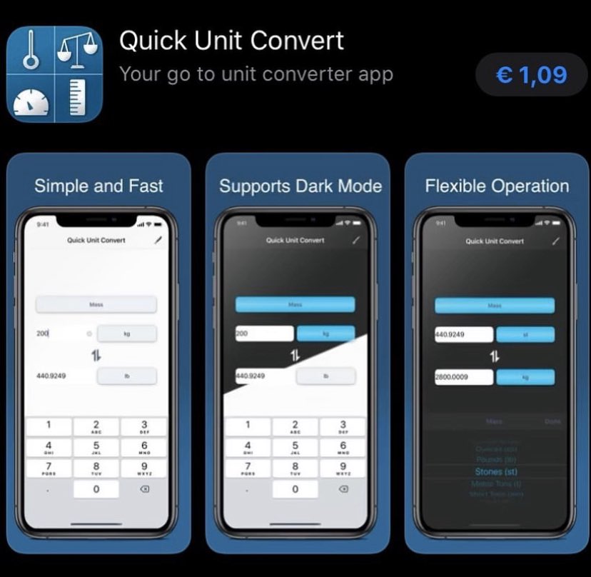 Check out this cool unit concerting iPhone app on App Store. #quickunitconvert #unitconverter #iphoneapp #HOLIDAYSALE