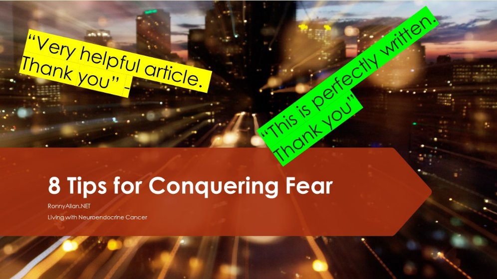 RonnyAllan1's tweet photo. Living with #NeuroendocrineCancer – 8 tips for conquering fear @NETCancerBlog https://t.co/YauJQA0Z49 https://t.co/vxOEP1W2cD