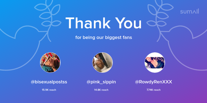Our biggest fans this week: bisexualpostss, pink_sippin, RowdyRenXXX. Thank you! via https://t.co/5BmC2g7FXv<a href="/tag/mvsales"class="tags"><span>#mvsales</span></a>