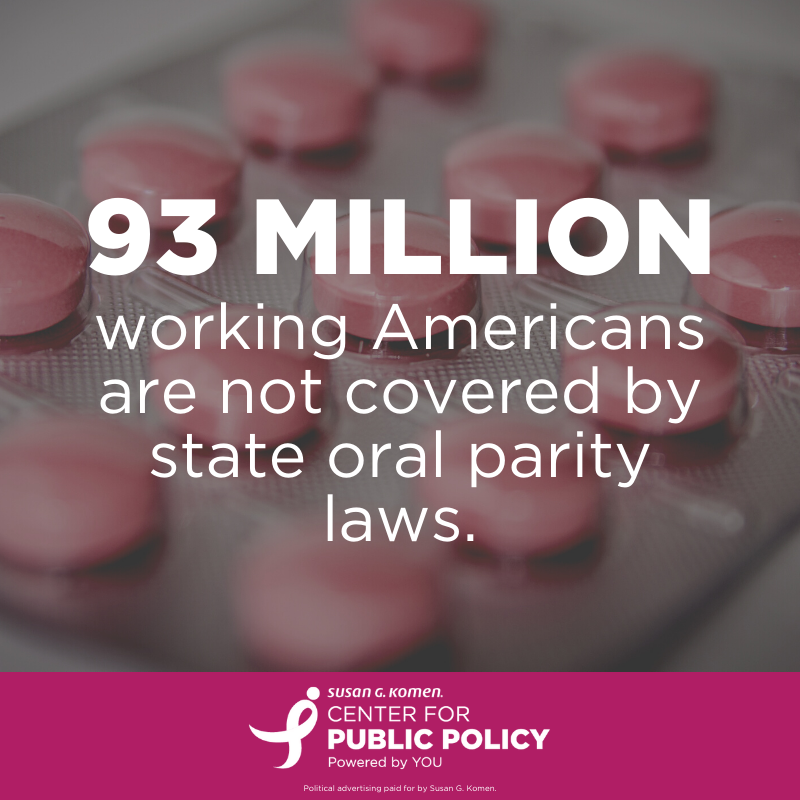 KomenAdvocacy's tweet photo. Forty-three states now have laws that require insurers to provide #oralparity. However, federal action is needed to protect the 93 million Americans whose employer-sponsored health plans are not state-regulated. Ask our lawmakers to put patients first! https://t.co/k6LMwafakx https://t.co/0XNdiaYODB