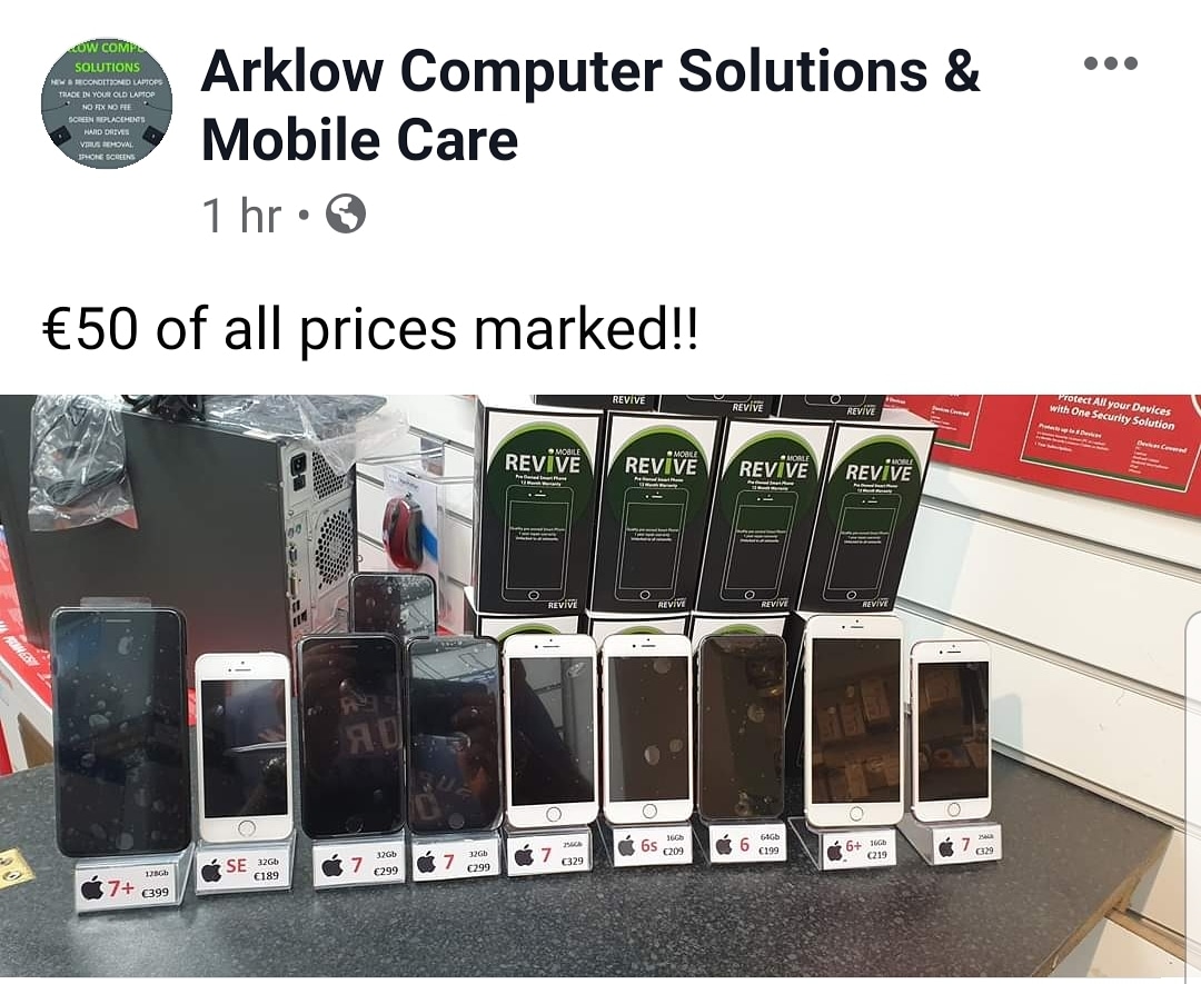 ArklowComputer's tweet image. Bargain phones..drop in to our #Arklow branch.