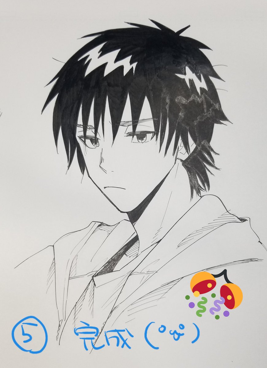 お題箱>人物を描くときどんな順番でかいてる?

輪郭→顔面→髪→完成まで適当です
原稿メイキング的なのなら雑ですがこんなかんじです✒ 