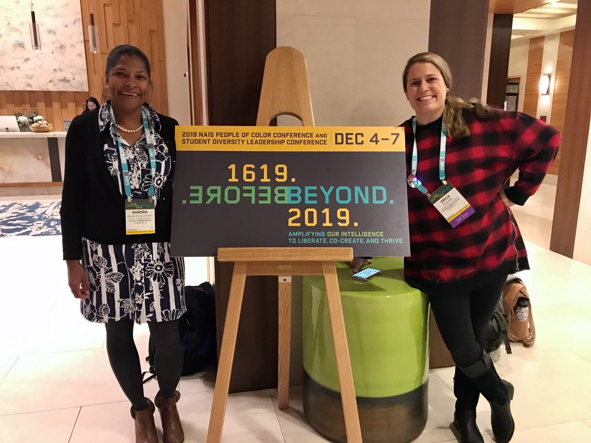 StAnnesBelfield's tweet photo. Faculty members Sandra Sohne-Johnston, Sarah FitzHenry and Erica Roth are at the People of Color Conference in Seattle this week. #PoCC2019 Sarah was able to attend due to the Faculty Leadership Grant, and Sandra and Erica through faculty professional development. https://t.co/zd3UwcKCdZ