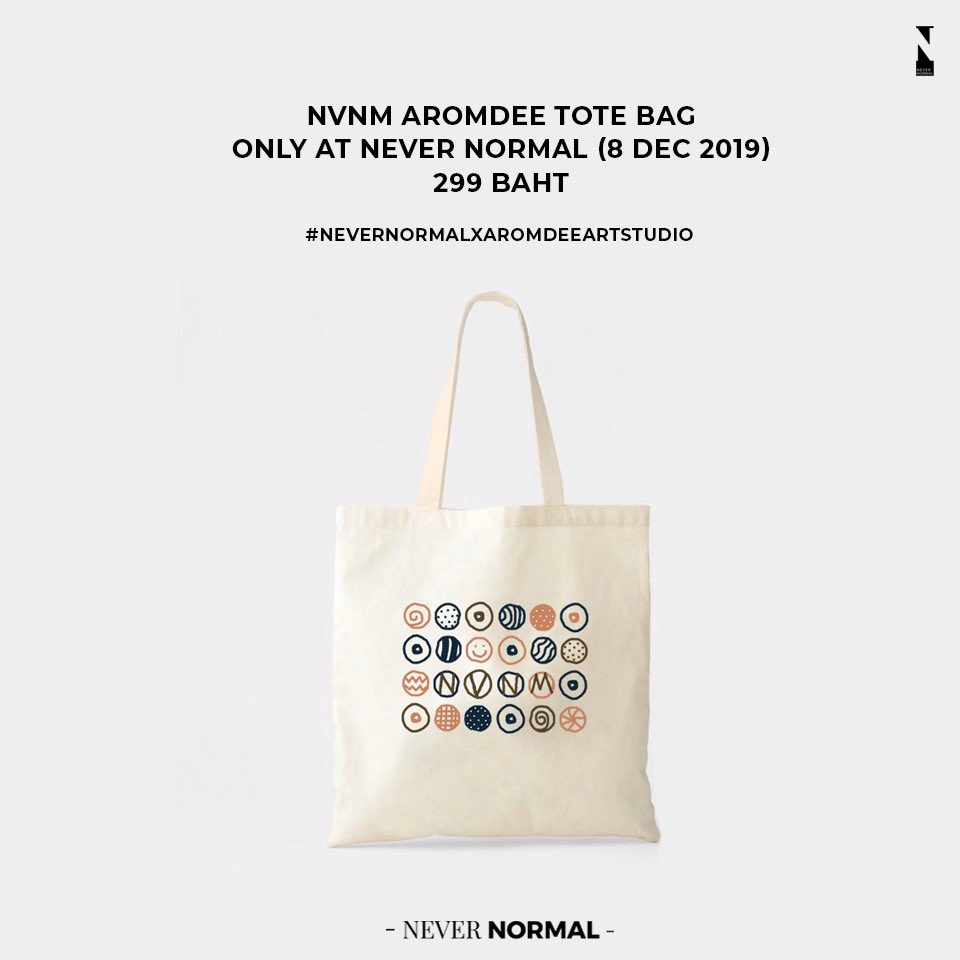 NeverNormal_BKK's tweet photo. Limited Tote Bag !

กระเป๋าผ้า NVNM AROMDEE ที่จัดทำเพื่องาน Workshop Ceramic สไตล์ doodle art ครั้งนี้โดยเฉพาะ !

ราคาเพียง 299 บาท มีจำนวนจำกัด! ขายที่ Never Normal เท่านั้น
หมดแล้วหมดเลยไม่มีผลิตเพิ่มแล้วนะครับ : )

#NeverNormalxAromdeeartstudio
#NeverNormalBKK https://t.co/rjhmxLDRMn