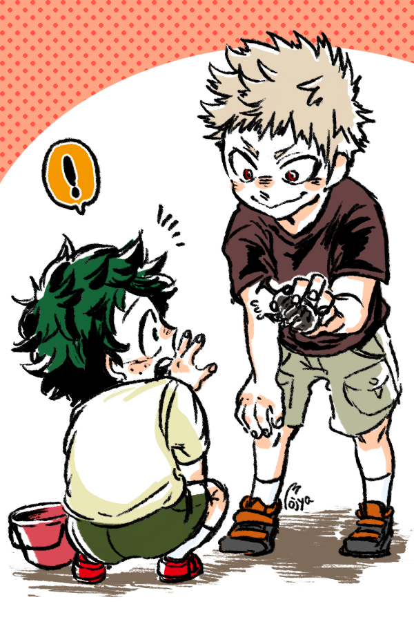 昔描いたかっちゃんとデク 