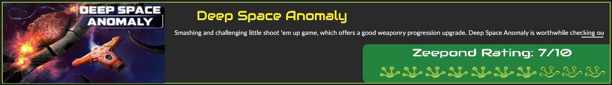 DEEP SPACE ANOMALY Zeepond Review👽
zeepond.com/zeepond-review…

#Review #steam #indiegame #indiedev #gamedev #indie #GameMaker #indiegames #rt #screenshotsaturday #SaturdayMotivation