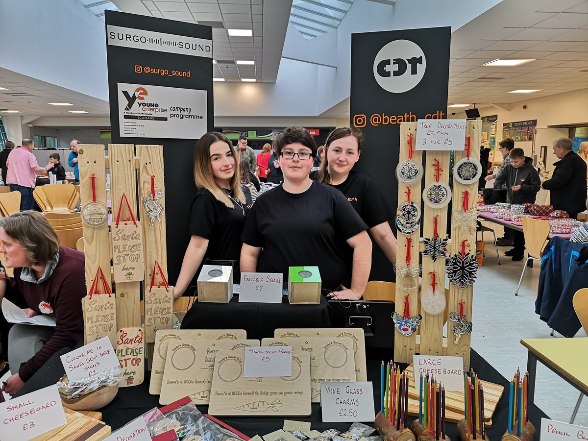 MissDM_TECH_Ed's tweet photo. Team #surgo ready to go. Come and see us at the Cowdenbeath Community fair. @civic_week @BeathHWB #xmasspirit #xmasdecorations #youngenterprise @YE_Scotland https://t.co/2hQC5L5c2D