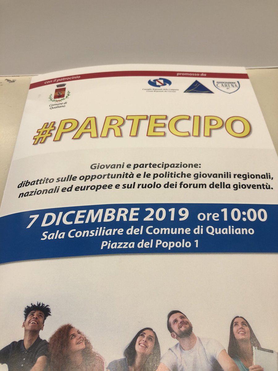 PARiccio's tweet photo. Bella mattina oggi a Qualiano (Na) per parlare come Presidente di @ProgettoAlfa di #partecipazione giovanile con i rappresentanti delle istituzioni locali e del @frg_campania grazie a @stefanopalma4 e @ileniagio #Partecipo https://t.co/cdt6X34KCG