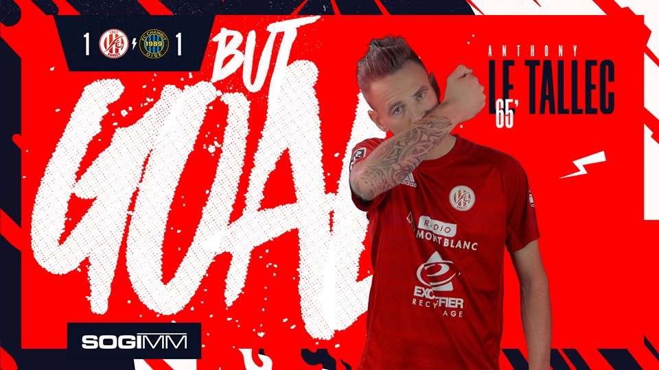 FCAnnecy's tweet photo. #FCAFCC (1-1) 66' I Buut ! Les Rouges égalisent par @toons19va qui transforme le penalty alors que Pinoteau était parti du bon côté
@FCAnnecy 1 @FCCOISE 1 https://t.co/05J1yQEMty