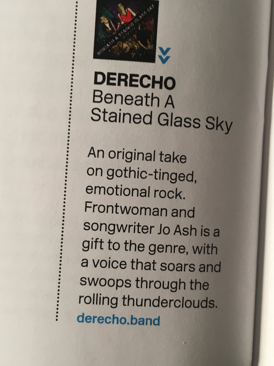 A huge thank you to the <a href="/WeAreTheMU/">Musicians' Union</a> for this review of 'Beneath A Stained Glass Sky, published in their quarterly magazine 'The Musician' :) x

#rockband #rockalbum #rockmusic #Review #albumreview #MusiciansUnion 

derecho.band
