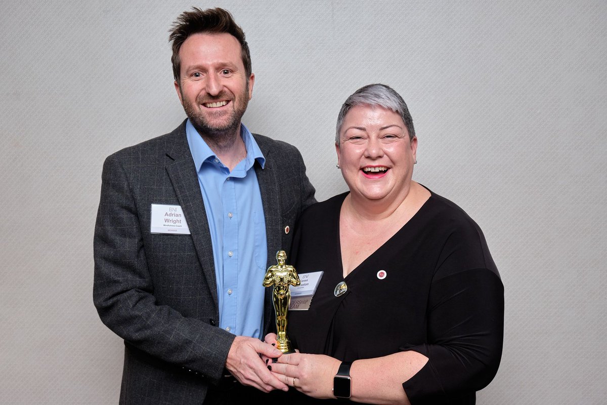 BNISouthend's tweet photo. OSCAR WINNER 🏆 this week goes to Karen Dovaston of Dovaston Law our family law solicitor for a great presentation this week. Presented here by Adrian Wright
#bni #bnisouthend #networking #businessnetworking #businessowner #businessdevelopment #giversgain https://t.co/M7SSGZOZk9