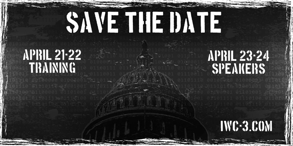IWC__3's tweet photo. Save the date IWC-3 (formerly InfoWarCon) set April of 2020, Ashburn, Va.  Call for papers and sponsors open now!

https://t.co/G9cmADV8xZ
#CallforPapers https://t.co/ikN0C4oGR9
