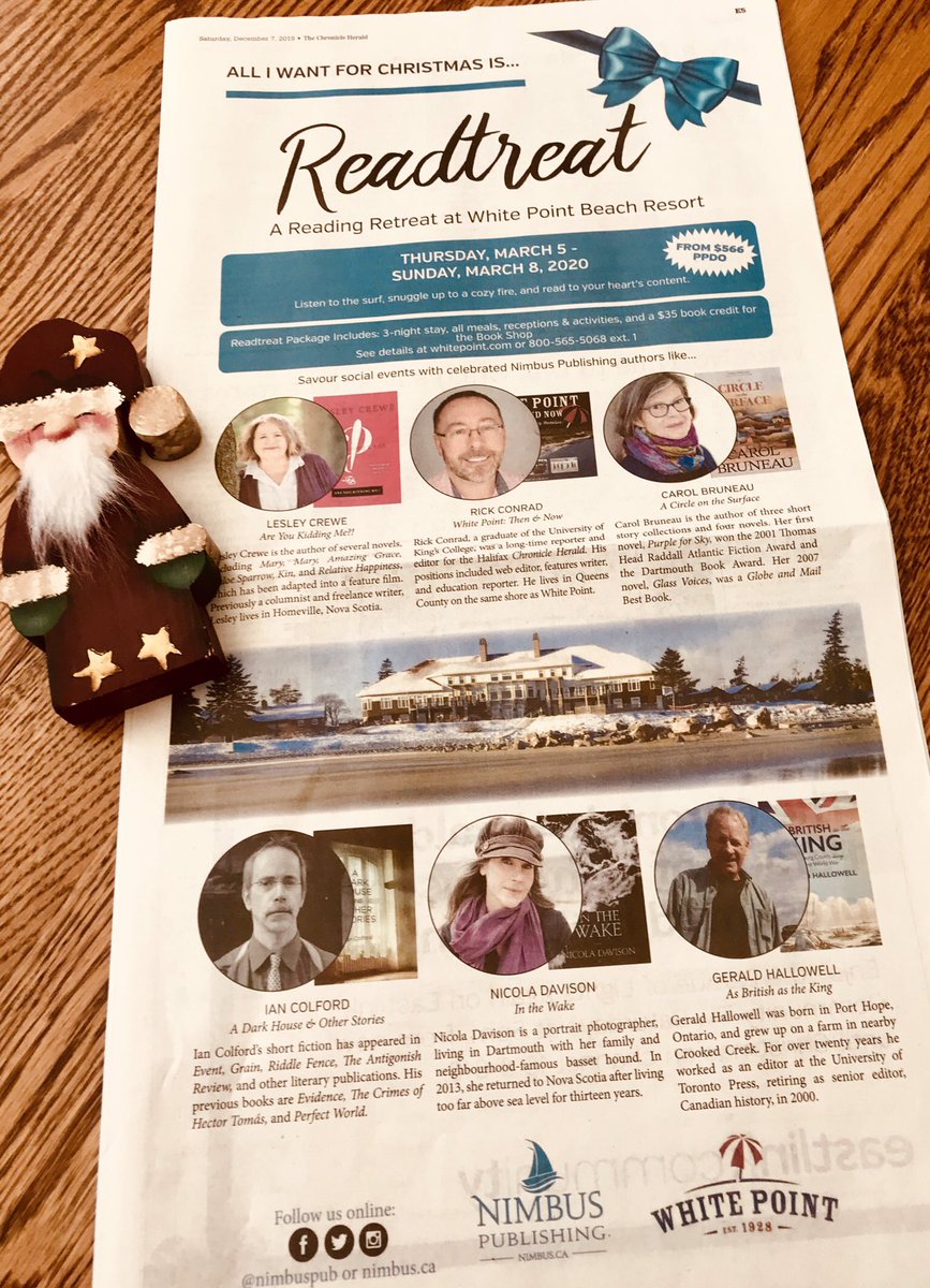 WhitePointBeach's tweet photo. For the book lover on your list, there’s #Readtreat at White Point thanks to @NimbusPub !
3 nights/4 days with @LesleyCrewe , @rickconrad , @carolbruneau , @iancolford , @nikidavison , @GeraldHallowell
AND a stack of books to be read by the fire!
https://t.co/LLAmbLTlWi https://t.co/L3OdpsUrwt