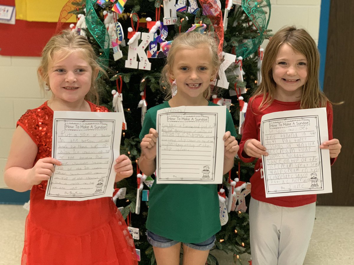 PeachCreekElem's tweet photo. These young authors from Ms. Wilie’s class told us all about how to make an ice cream sundae! @SplendoraISD @SISDTeachLearn https://t.co/NwIervQFjW