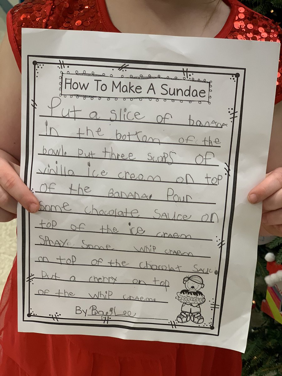 PeachCreekElem's tweet photo. These young authors from Ms. Wilie’s class told us all about how to make an ice cream sundae! @SplendoraISD @SISDTeachLearn https://t.co/NwIervQFjW