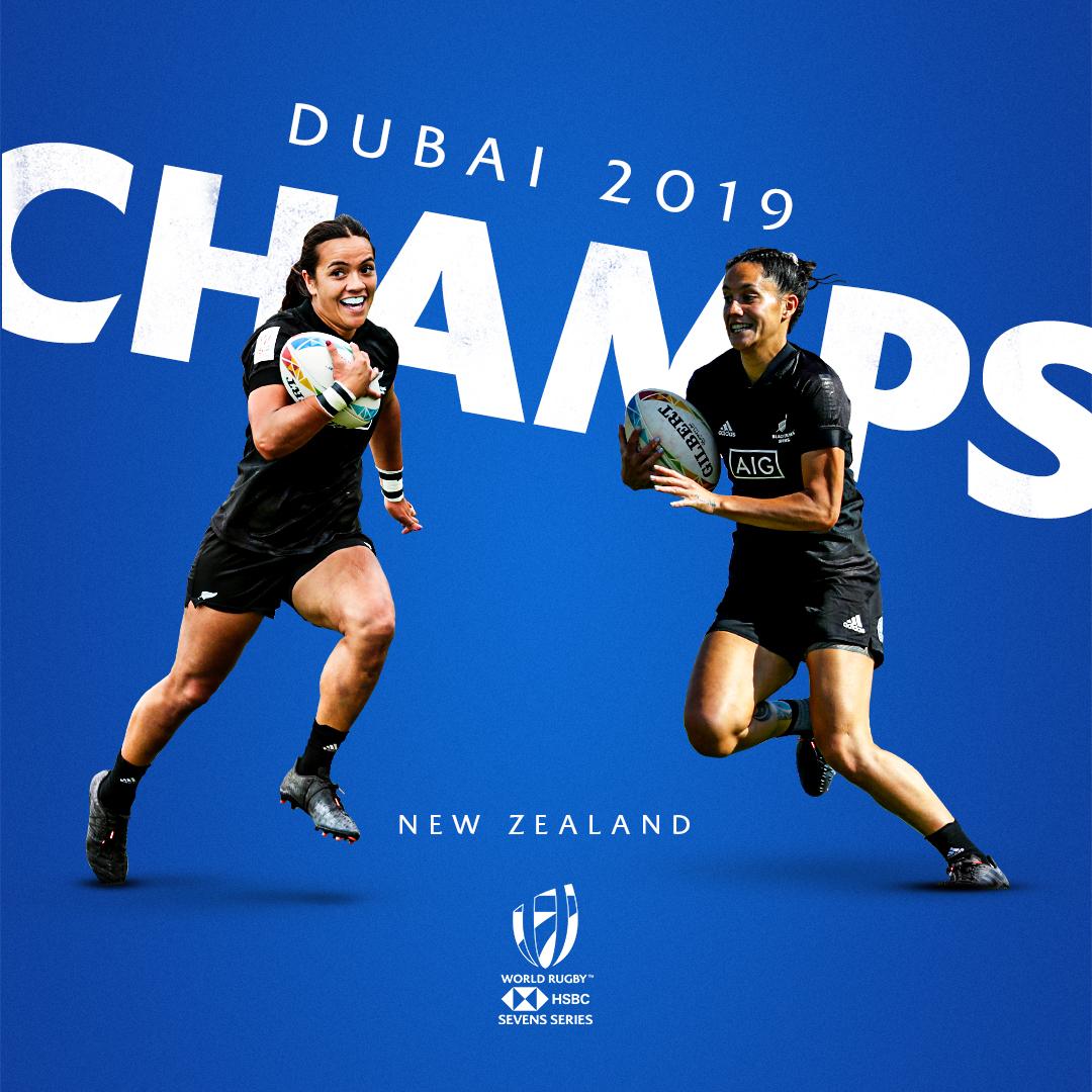 SVNSSeries's tweet photo. CHAMPIONS! 

@BlackFerns go back-to-back in Dubai, beating Canada 17-14 in front of a packed out stadium. 

#Dubai7s #HSBC7s https://t.co/Tivwy3BEY0