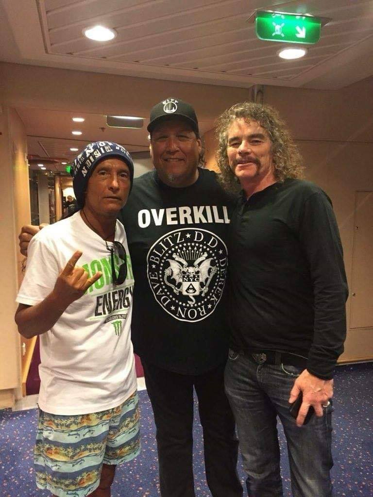 OverkillBand's tweet photo. The Three Amigos! @Anthrax @testament 🤘🏻💚🖤 https://t.co/KuMfKrlADp