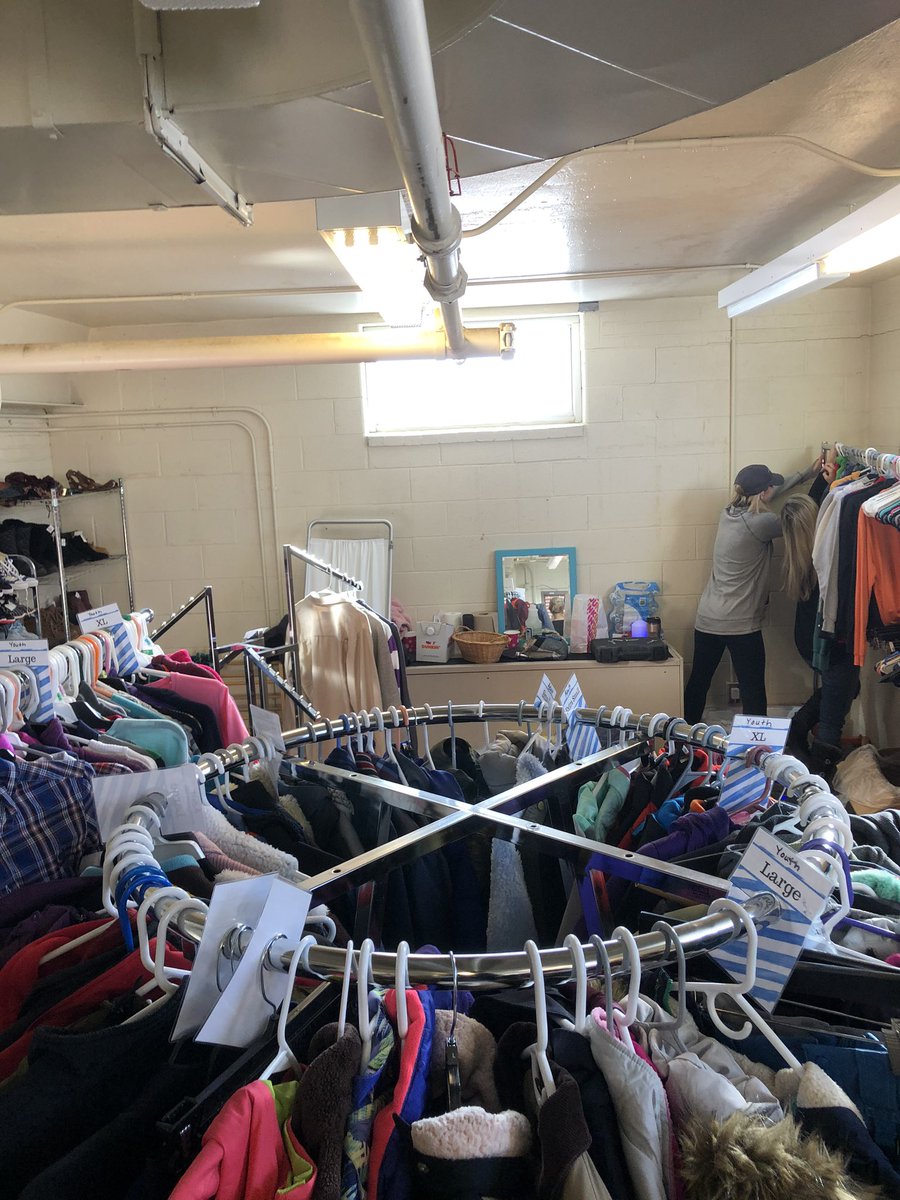 NAMiddle's tweet photo. Kathleen Pease, Deb Raffalli, and friends hard at work getting our Knight’s Closet set up. https://t.co/9e9QXFXqNG