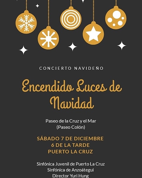Te invitamos al Concierto Navideño Encendido de las Luces del Paseo de La Cruz Y el Mar (Paseo Colón) hoy Sábado 7 de Diciembre a las 6 PM al lado de la Cruz🎆✨🎇🎉🎄🌠☃️🎶🎵📯🎻🇻🇪 
<a href="/alcaldiadeplc/">Alcaldía de Puerto La Cruz</a> <a href="/elsistema_/">Ale</a> @elsistemaanzoategui