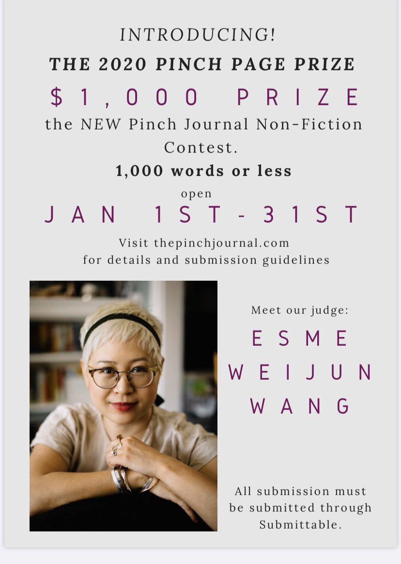 pinchjournal's tweet photo. #pinch2020 #pageprize #nonfiction #contest #litmag #awp2020 https://t.co/zNIw9Ez4oX