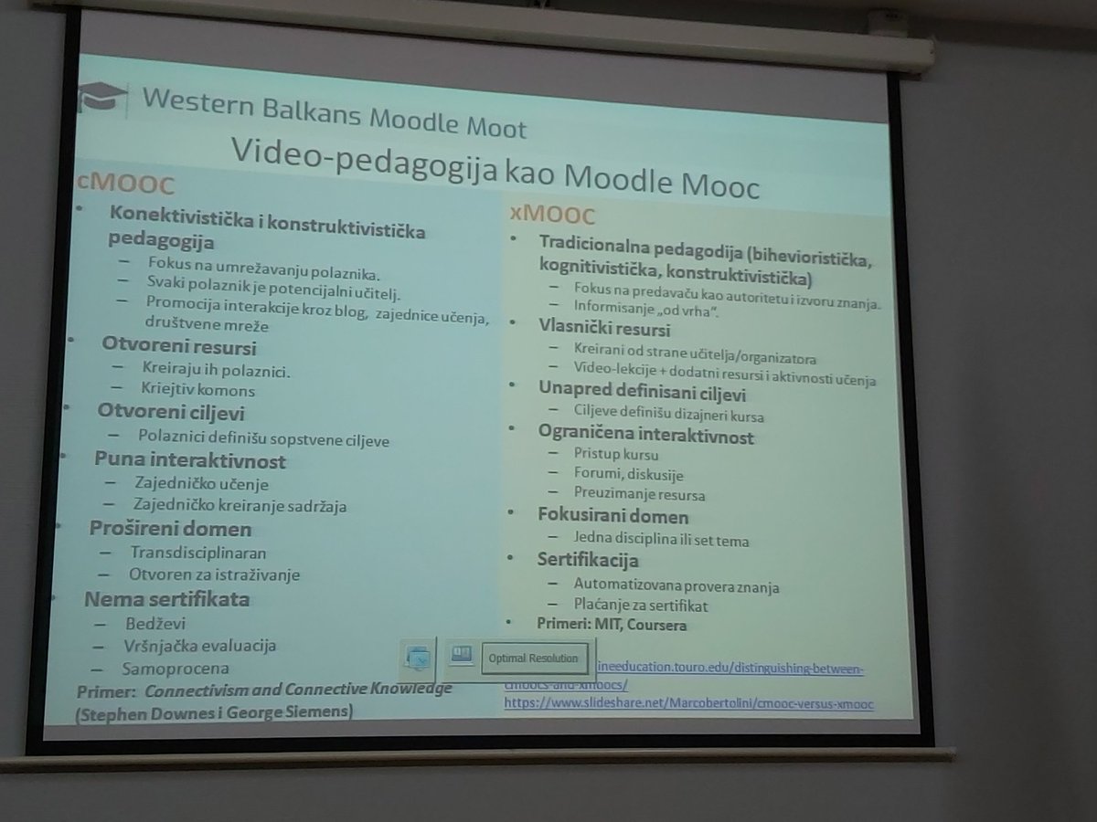 kajcebg's tweet photo. O planiranju #MoodleMOOC na temu "Video pedagogija", na #WebMoodleMoot govore dve iskusne mudlerke @Jugoslaval i @snesska @moodle_serbia @etfeuropa https://t.co/Eq5L4MBLyj