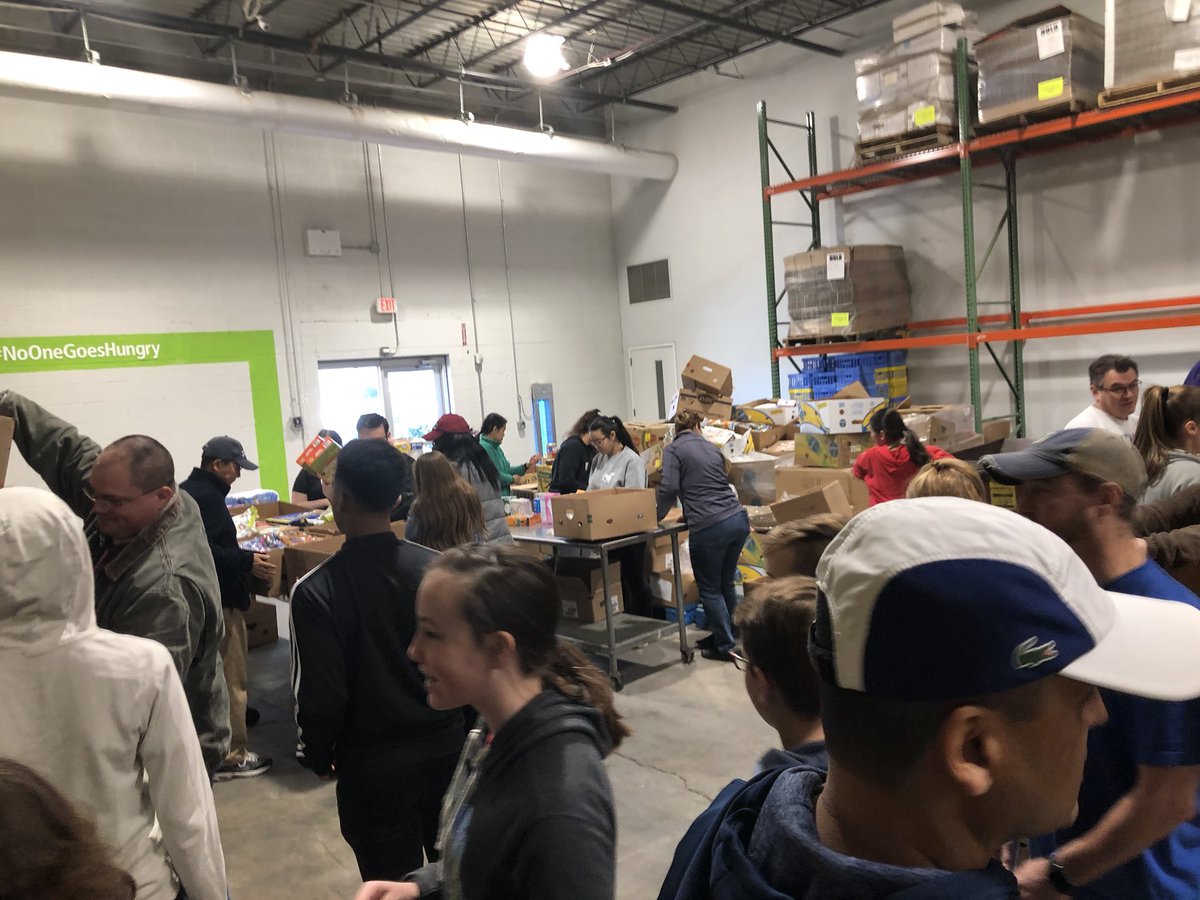 Trying to make a difference. Volunteer event at NC Food Bank