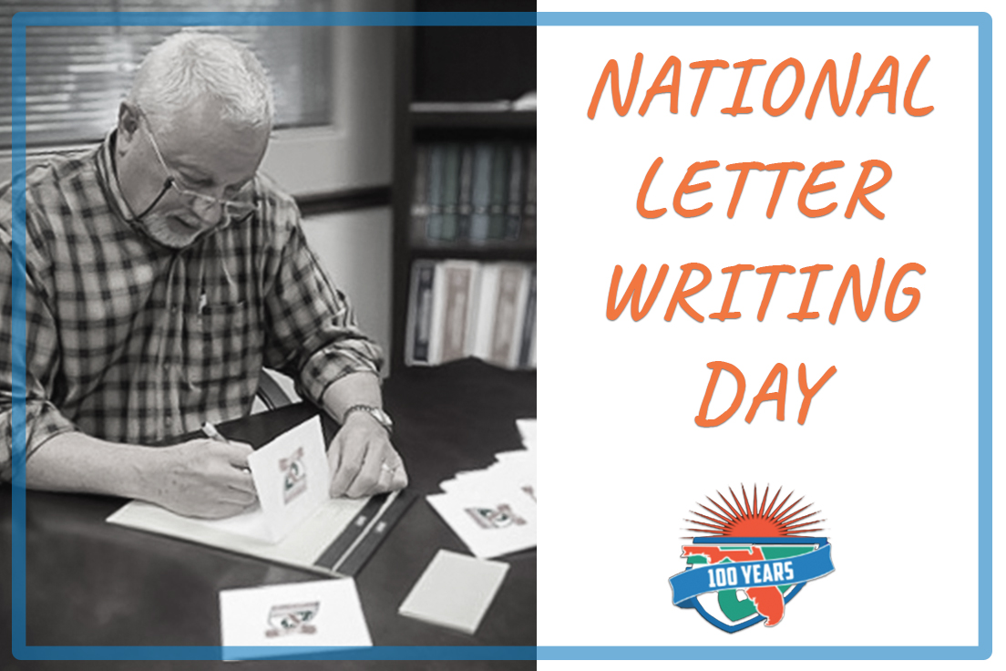 FHSAA's tweet image. Today is #nationalletterwritingday and our very own Executive Director, Mr. Tomyn, has been busy lately writing letters to all of our #fhsaa member schools. ✉️ Thank you to all members for helping us celebrate our #100th anniversary this year!
