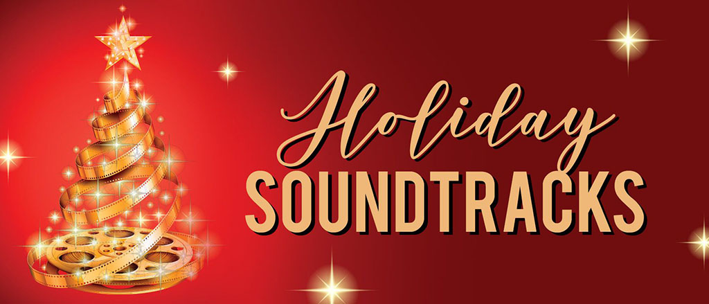 an illustrated christmas tree with with gold stars and a golden ribbon