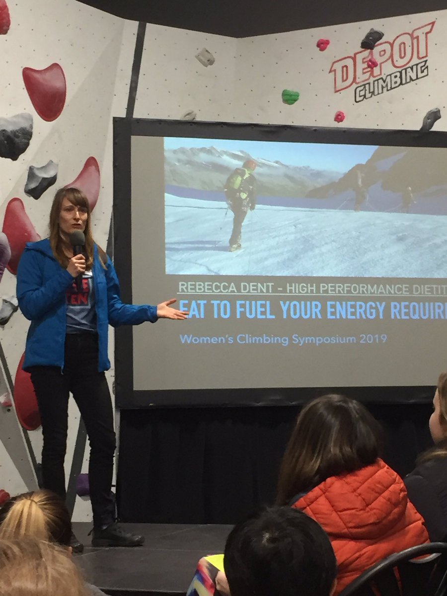 Smart_Climbing's tweet photo. Packed audience for @Rebecca_Dent changing the conversation about food, weight & #climbing @womenclimbs #WCS19 Much needed evidence based, no nonsense advice https://t.co/RMPVAOPZBP