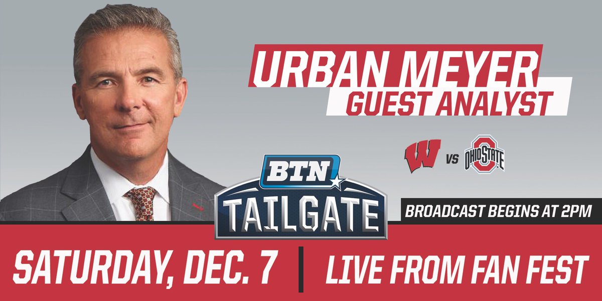 OhioStateOnBTN's tweet photo. We’re excited to talk #B1GFCG with @CoachUrbanMeyer today on BTN Tailgate‼️

Tune-in or stop by Fan Fest at the Indianapolis Convention Center from  2 PM to 4:30 PM ET for the show. https://t.co/IhHJEGsgZS