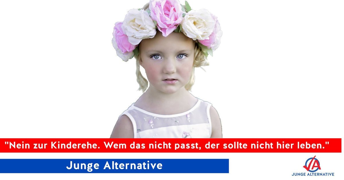 GegenKinderehen's tweet photo. @AfDimBundestag @Nicole_Hoechst An dieser Stelle einfach mal danke, dass uns die #AfD bei unserem Engagement gegen Zwangsverheiratung/Zwangsehen (v.a. gegen #Kinderehen) nie im Stich ließ. Allen Anfeindungen pädophiler Politiker+Journalisten zum Trotz. Weiter so! #Kinderehe #Kinderbräute https://t.co/p5dzFeKsdL https://t.co/p2QiPSgE7P